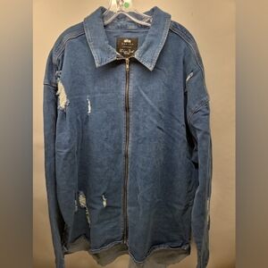 ASOS Blue Distressed Jean Jacket